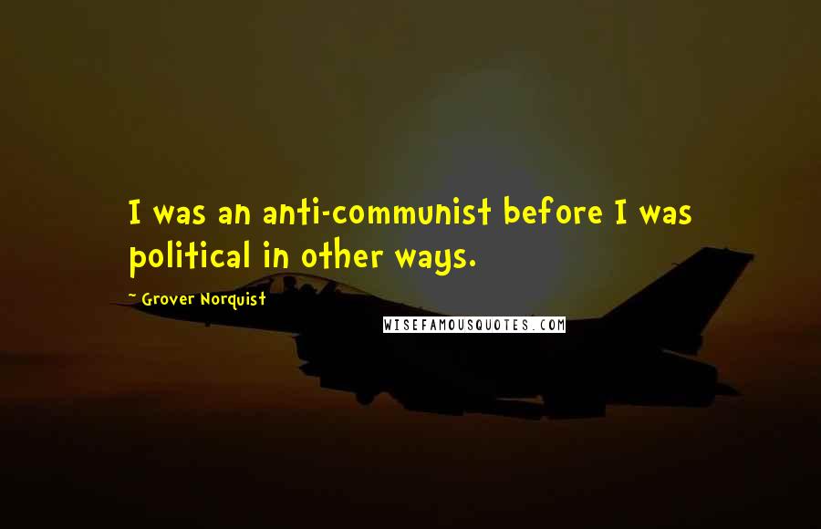 Grover Norquist Quotes: I was an anti-communist before I was political in other ways.