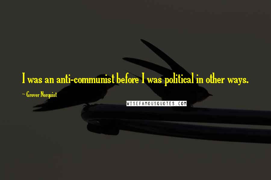 Grover Norquist Quotes: I was an anti-communist before I was political in other ways.