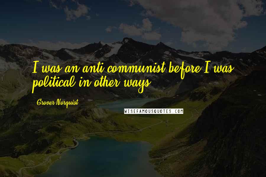 Grover Norquist Quotes: I was an anti-communist before I was political in other ways.