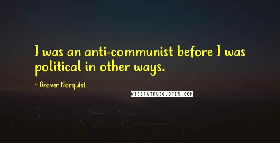 Grover Norquist Quotes: I was an anti-communist before I was political in other ways.