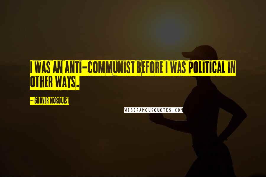 Grover Norquist Quotes: I was an anti-communist before I was political in other ways.