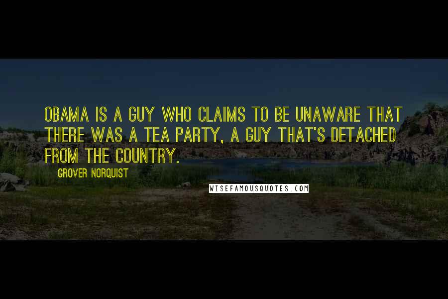 Grover Norquist Quotes: Obama is a guy who claims to be unaware that there was a Tea Party, a guy that's detached from the country.