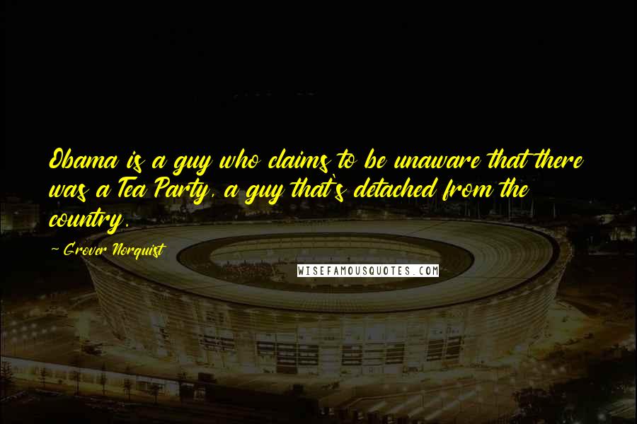 Grover Norquist Quotes: Obama is a guy who claims to be unaware that there was a Tea Party, a guy that's detached from the country.