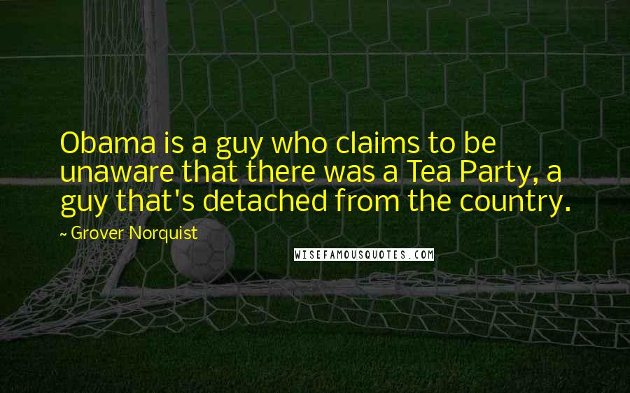 Grover Norquist Quotes: Obama is a guy who claims to be unaware that there was a Tea Party, a guy that's detached from the country.
