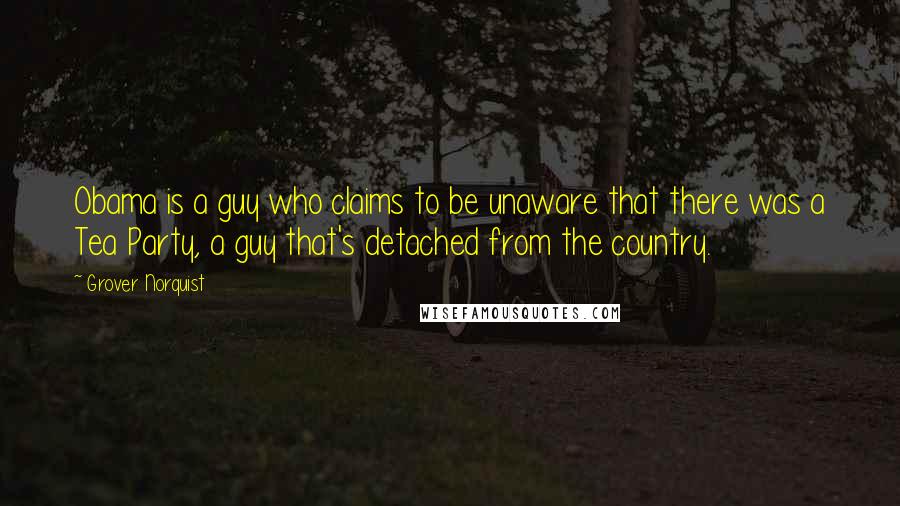 Grover Norquist Quotes: Obama is a guy who claims to be unaware that there was a Tea Party, a guy that's detached from the country.