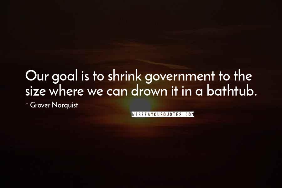 Grover Norquist Quotes: Our goal is to shrink government to the size where we can drown it in a bathtub.