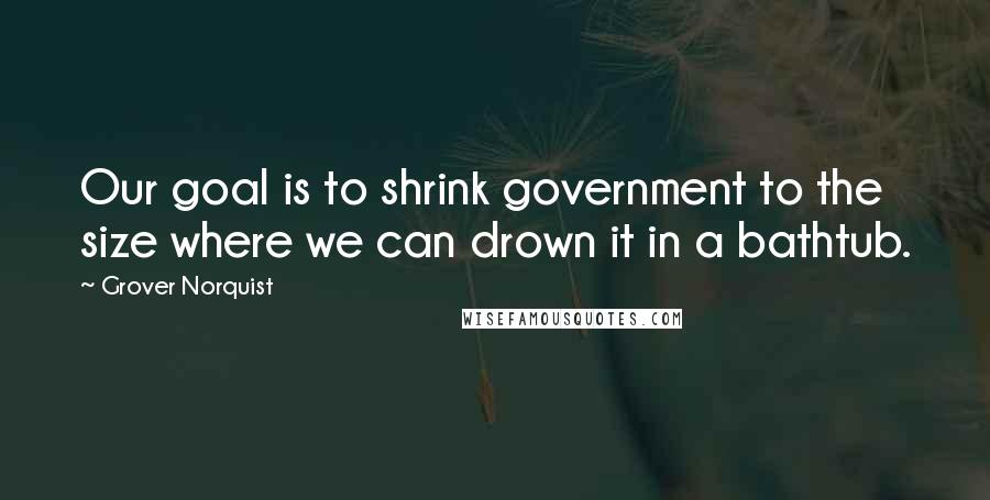 Grover Norquist Quotes: Our goal is to shrink government to the size where we can drown it in a bathtub.