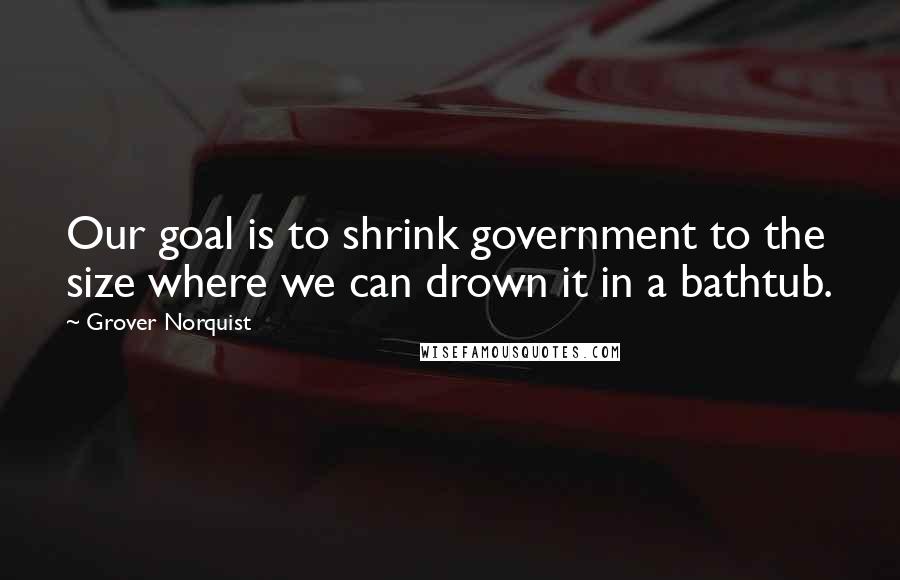 Grover Norquist Quotes: Our goal is to shrink government to the size where we can drown it in a bathtub.