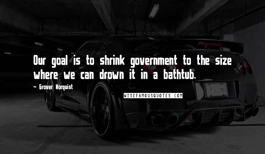 Grover Norquist Quotes: Our goal is to shrink government to the size where we can drown it in a bathtub.