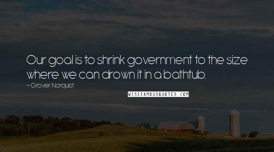Grover Norquist Quotes: Our goal is to shrink government to the size where we can drown it in a bathtub.