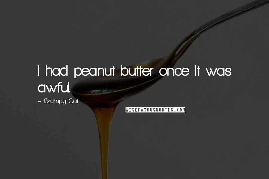 Grumpy Cat Quotes: I had peanut butter once. It was awful.