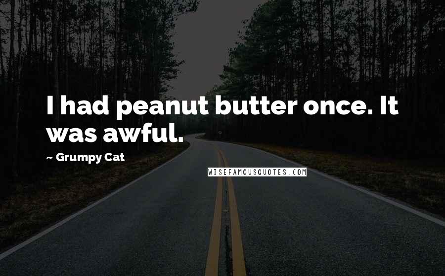 Grumpy Cat Quotes: I had peanut butter once. It was awful.