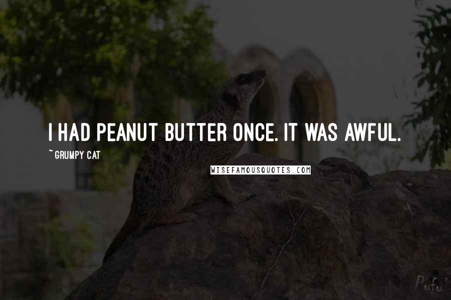 Grumpy Cat Quotes: I had peanut butter once. It was awful.