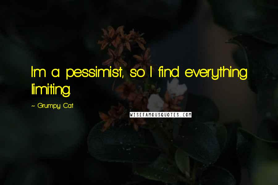 Grumpy Cat Quotes: I'm a pessimist, so I find everything limiting.