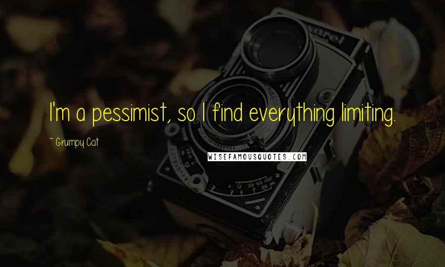 Grumpy Cat Quotes: I'm a pessimist, so I find everything limiting.