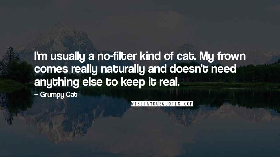 Grumpy Cat Quotes: I'm usually a no-filter kind of cat. My frown comes really naturally and doesn't need anything else to keep it real.