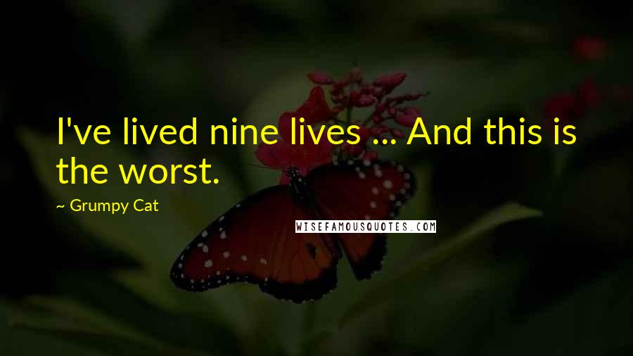 Grumpy Cat Quotes: I've lived nine lives ... And this is the worst.