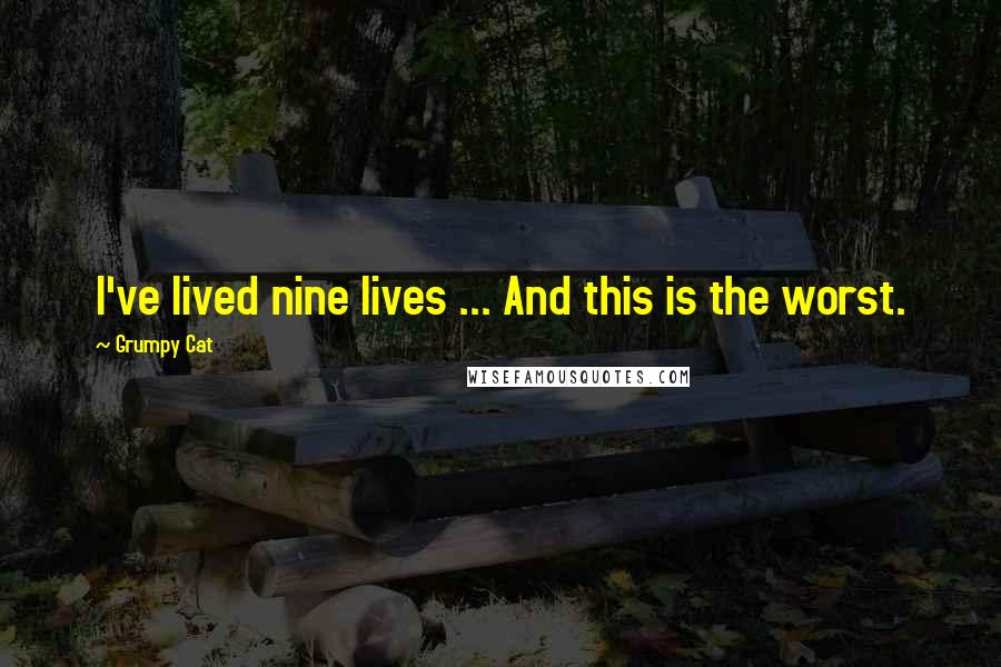 Grumpy Cat Quotes: I've lived nine lives ... And this is the worst.
