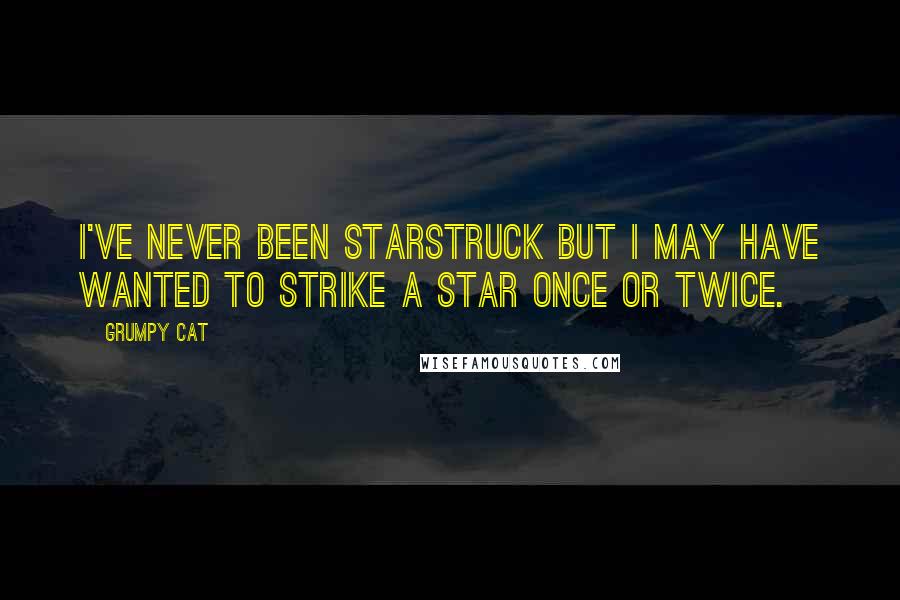 Grumpy Cat Quotes: I've never been starstruck but I may have wanted to strike a star once or twice.