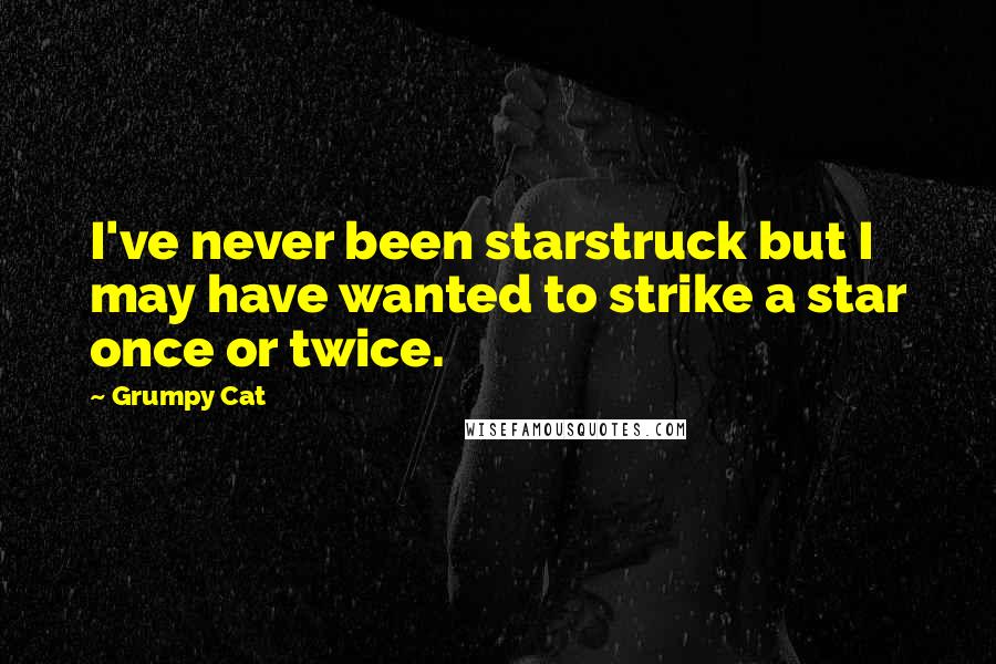 Grumpy Cat Quotes: I've never been starstruck but I may have wanted to strike a star once or twice.