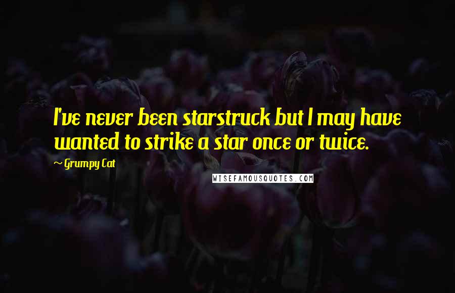 Grumpy Cat Quotes: I've never been starstruck but I may have wanted to strike a star once or twice.