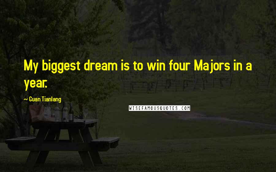 Guan Tianlang Quotes: My biggest dream is to win four Majors in a year.