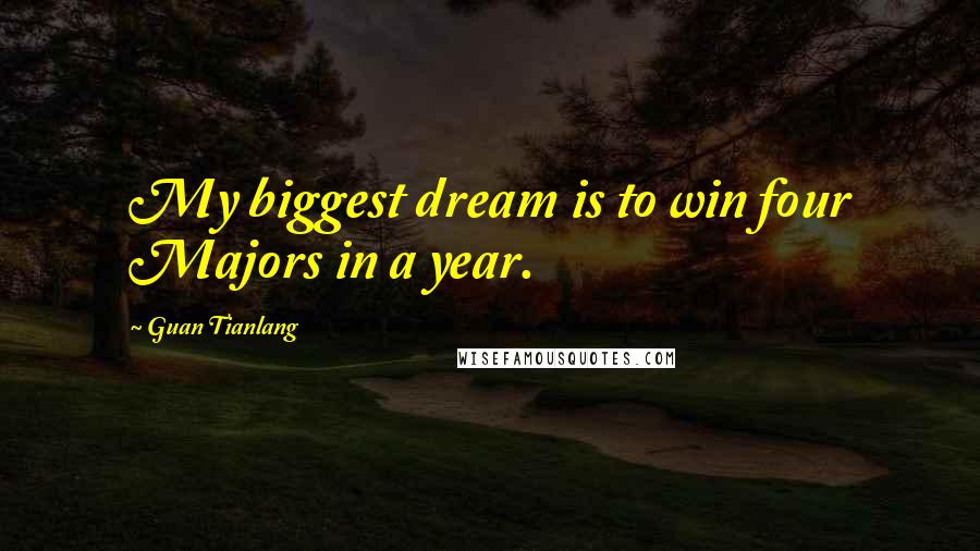 Guan Tianlang Quotes: My biggest dream is to win four Majors in a year.