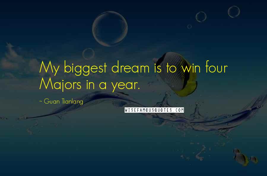 Guan Tianlang Quotes: My biggest dream is to win four Majors in a year.