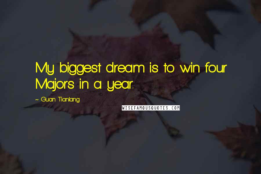 Guan Tianlang Quotes: My biggest dream is to win four Majors in a year.