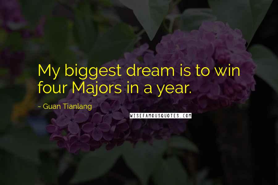 Guan Tianlang Quotes: My biggest dream is to win four Majors in a year.