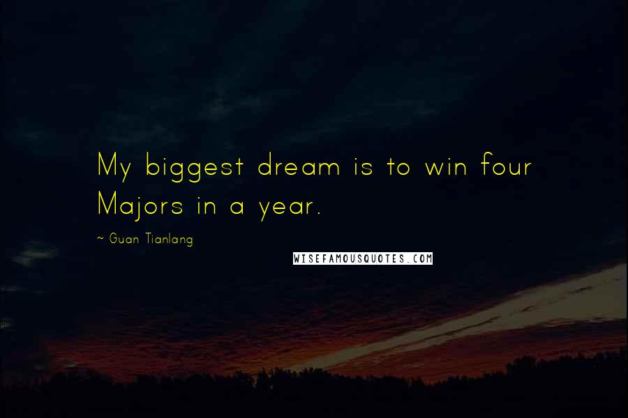 Guan Tianlang Quotes: My biggest dream is to win four Majors in a year.