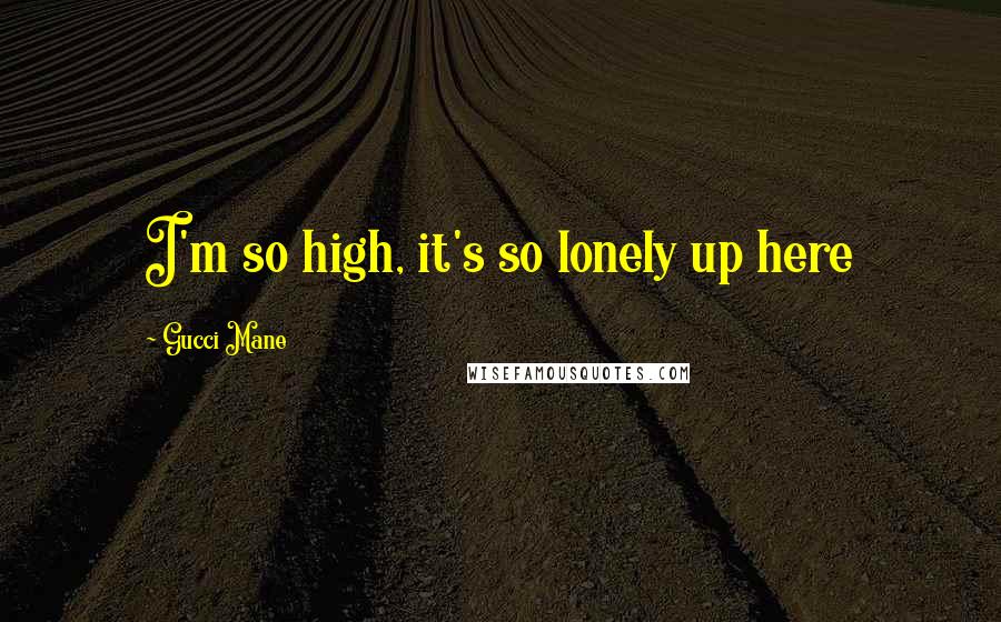 Gucci Mane Quotes: I'm so high, it's so lonely up here