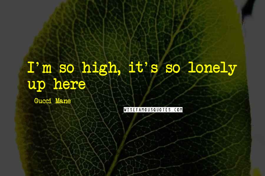 Gucci Mane Quotes: I'm so high, it's so lonely up here