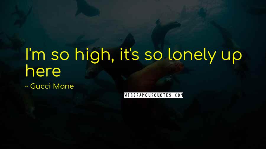 Gucci Mane Quotes: I'm so high, it's so lonely up here