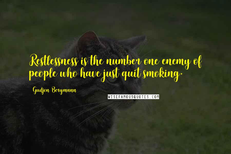 Gudjon Bergmann Quotes: Restlessness is the number one enemy of people who have just quit smoking.