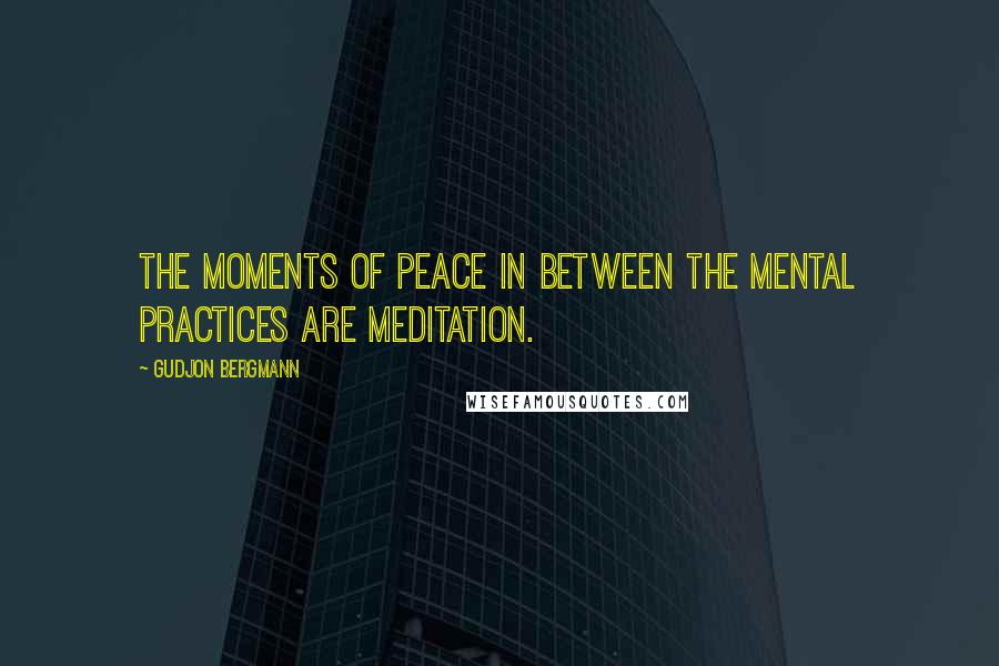 Gudjon Bergmann Quotes: The moments of peace in between the mental practices are meditation.