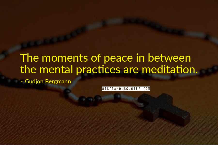 Gudjon Bergmann Quotes: The moments of peace in between the mental practices are meditation.