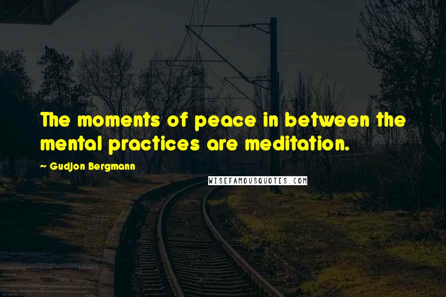 Gudjon Bergmann Quotes: The moments of peace in between the mental practices are meditation.