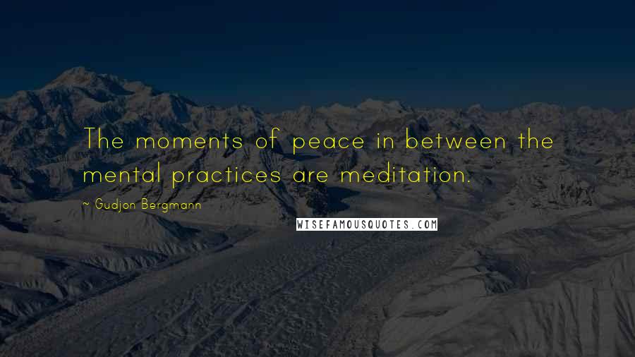 Gudjon Bergmann Quotes: The moments of peace in between the mental practices are meditation.