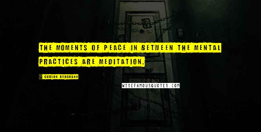 Gudjon Bergmann Quotes: The moments of peace in between the mental practices are meditation.