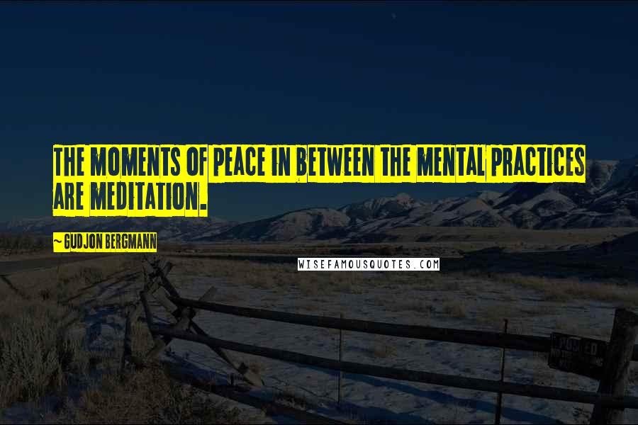Gudjon Bergmann Quotes: The moments of peace in between the mental practices are meditation.