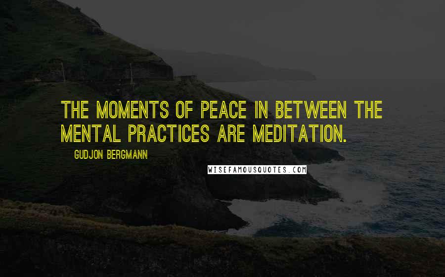 Gudjon Bergmann Quotes: The moments of peace in between the mental practices are meditation.