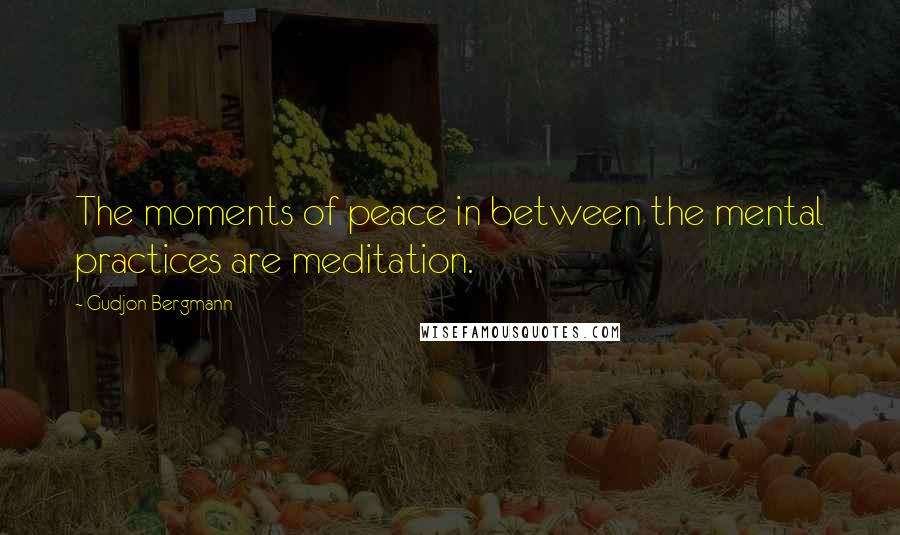 Gudjon Bergmann Quotes: The moments of peace in between the mental practices are meditation.