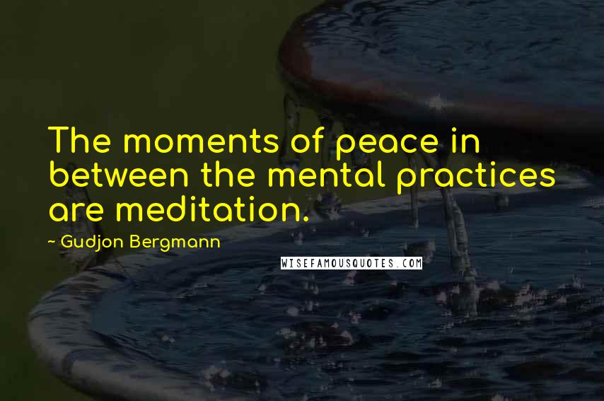 Gudjon Bergmann Quotes: The moments of peace in between the mental practices are meditation.