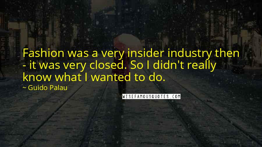 Guido Palau Quotes: Fashion was a very insider industry then - it was very closed. So I didn't really know what I wanted to do.