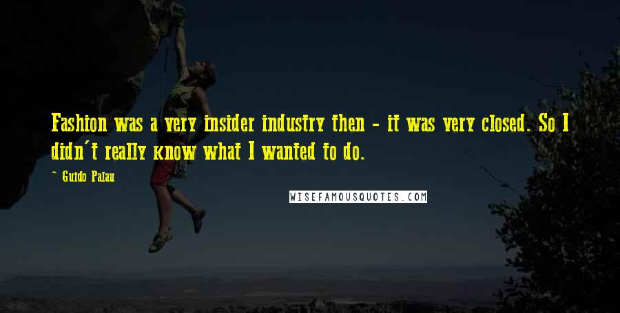 Guido Palau Quotes: Fashion was a very insider industry then - it was very closed. So I didn't really know what I wanted to do.