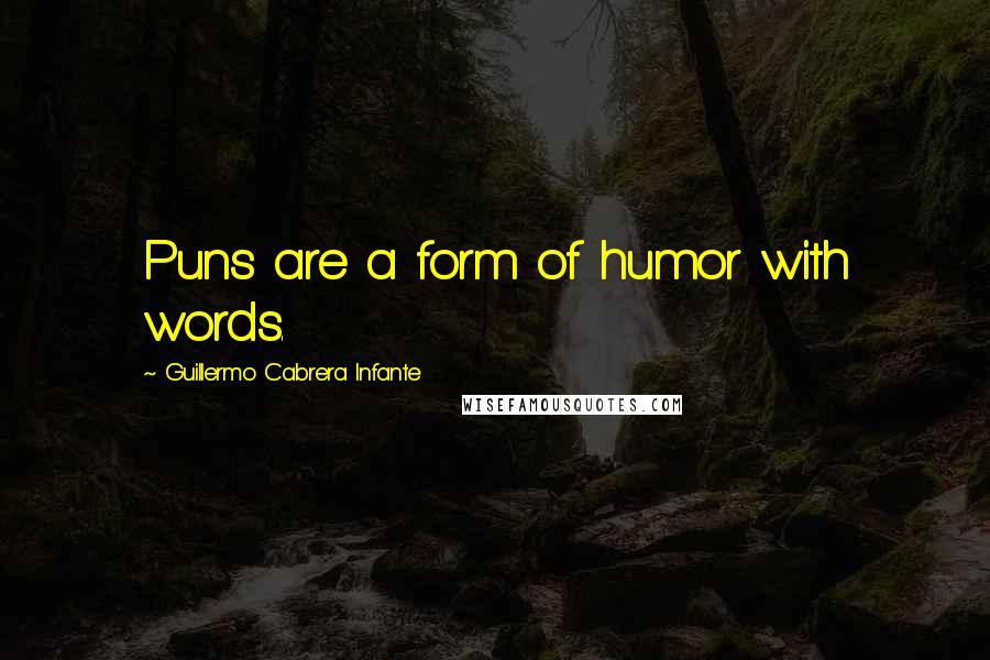 Guillermo Cabrera Infante Quotes: Puns are a form of humor with words.