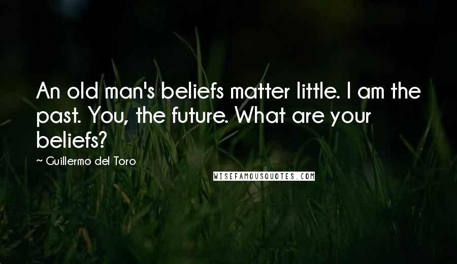 Guillermo Del Toro Quotes: An old man's beliefs matter little. I am the past. You, the future. What are your beliefs?