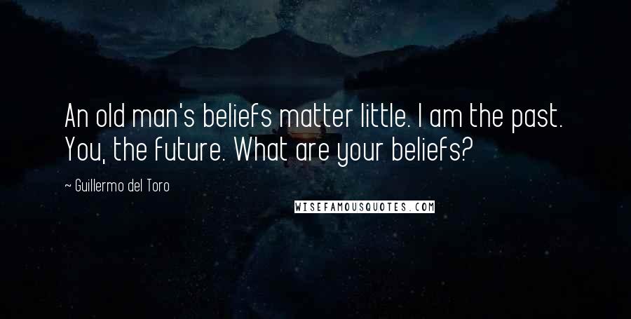 Guillermo Del Toro Quotes: An old man's beliefs matter little. I am the past. You, the future. What are your beliefs?