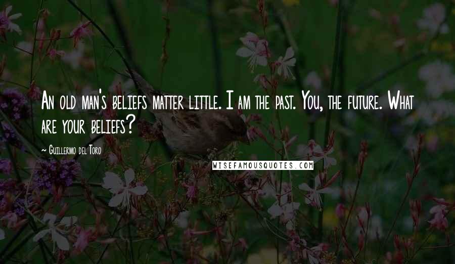 Guillermo Del Toro Quotes: An old man's beliefs matter little. I am the past. You, the future. What are your beliefs?